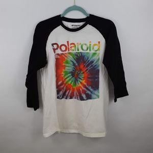 Polaroid Tie Dye Long Sleeve Baseball Tee